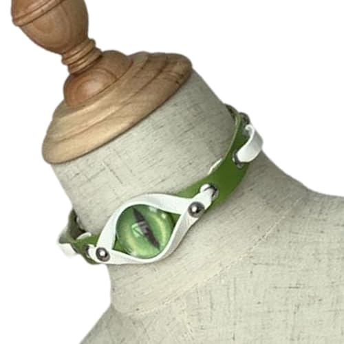 SUMMITDRAGON Mode Dämonen Augen Halskette Halskette Aus Stabilem Pu Lederharz Und Legierung Für Schmuck Statement Statement von SUMMITDRAGON