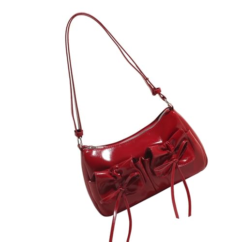 SUMMITDRAGON Mode Frauen Umhängetasche Mit Bögen Detail Praktische PU Crossbody Taschen Abendtasche Für Arbeit Und Freizeitausflüge Freizeiteinkaufstasche von SUMMITDRAGON