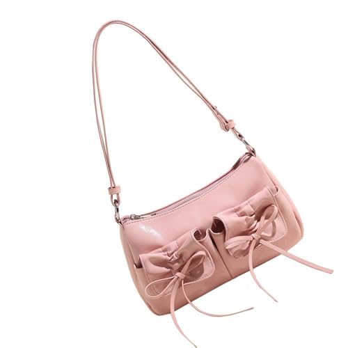 SUMMITDRAGON Mode Frauen Umhängetasche Mit Bögen Detail Praktische PU Crossbody Taschen Abendtasche Für Arbeit Und Freizeitausflüge Freizeiteinkaufstasche von SUMMITDRAGON