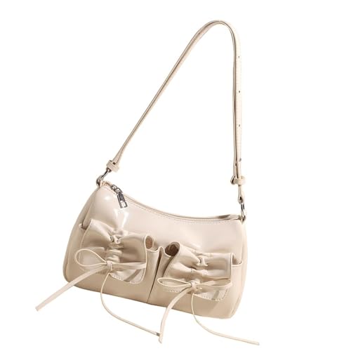 SUMMITDRAGON Mode Frauen Umhängetasche Mit Bögen Detail Praktische PU Crossbody Taschen Abendtasche Für Arbeit Und Freizeitausflüge Freizeiteinkaufstasche von SUMMITDRAGON
