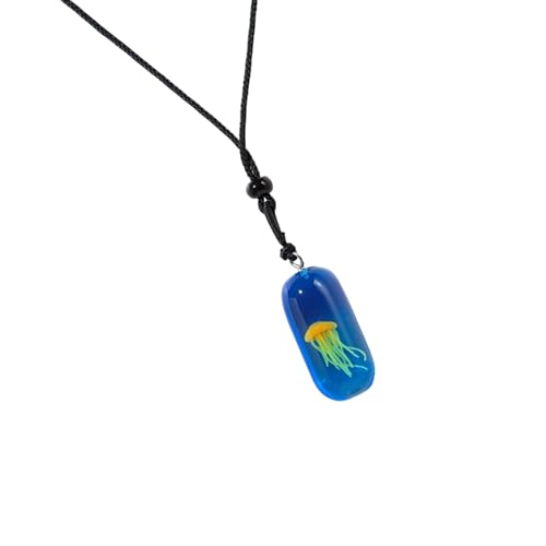 SUMMITDRAGON Mode Nachtleuchten Qualle Halskette Handwerk Von Robusten Harzmaterialien Modedekoration Für Mystery Women's Mode Schmuck von SUMMITDRAGON