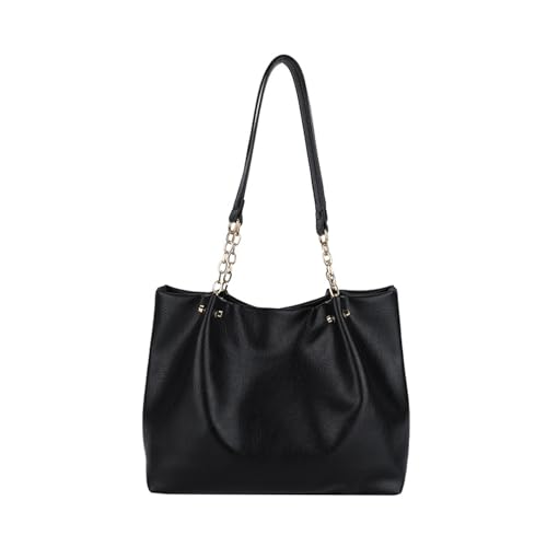 SUMMITDRAGON Mode PU Umhängetasche Mit Kettenriemen Mehrpockets Leichter Arbeit Geldbörse Für Frauen Pendeln Essentials Geräumige Umhängetasche Professioneller Pendler Organisator von SUMMITDRAGON