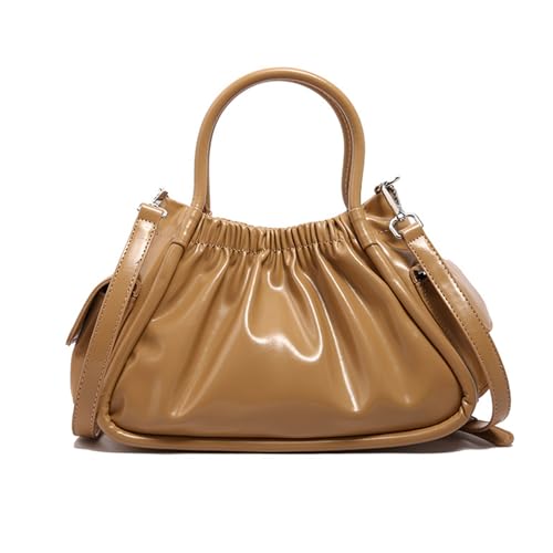 SUMMITDRAGON Mode Plissierte Wolken Formen Die Schultertasche Für Frauen Stilvolle PU Ledergeräte Handtasche Satchel Verstellbares Crossbody Bag Wolke Falten Umhängetasche von SUMMITDRAGON