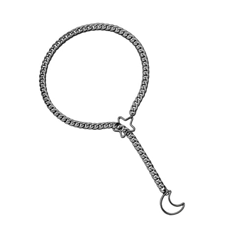 SUMMITDRAGON Mode Star Moon Verstellbarer Lariat Halskette Für Frauen Herz Liebe Ringe Punk Rock Schmuck Zubehör Stilvolle Outfits Mond Und Sternhalskette von SUMMITDRAGON