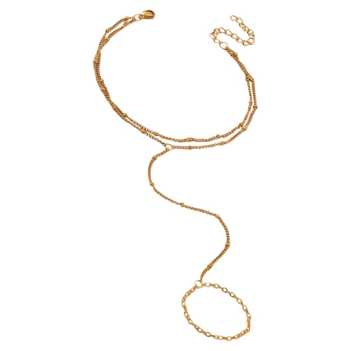 SUMMITDRAGON Modegelenk Schmuck Einzigartige Fingerkette Ringe Armband Jugendliche Frauen Accessoires Für Partys Täglich Handgelenk von SUMMITDRAGON