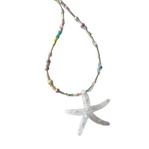 SUMMITDRAGON Moderne Seesterne Anhänger Halskette Kinder Perlen Kette Halskette Niedlichkeit Tierschmuck Für Enthusiasten Einzigartiger Nackenschmuck von SUMMITDRAGON