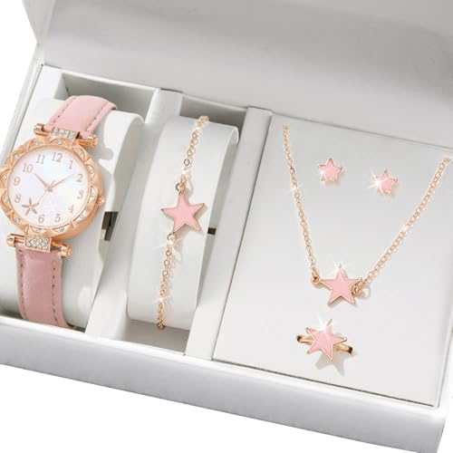 SUMMITDRAGON Multifauntale Uhren Und Schmuck Ensembles Halskette Armband Ringe Ohrringe Für Frauen Tägliches Outfit Verbesserung Multifunktionales Uhr Mit Passender Schmuck von SUMMITDRAGON