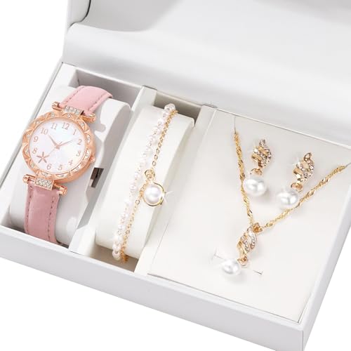 SUMMITDRAGON Multifauntale Uhren Und Schmuck Ensembles Halskette Armband Ringe Ohrringe Für Frauen Tägliches Outfit Verbesserung Multifunktionales Uhr Mit Passender Schmuck von SUMMITDRAGON