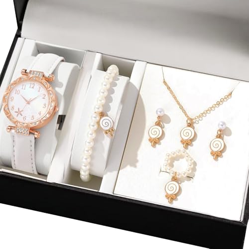 SUMMITDRAGON Multifauntale Uhren Und Schmuck Ensembles Halskette Armband Ringe Ohrringe Für Frauen Tägliches Outfit Verbesserung Multifunktionales Uhr Mit Passender Schmuck von SUMMITDRAGON