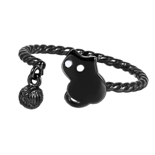 SUMMITDRAGON Offene Design Katzen Ringe Kupfer Allergie Resistent Leichte Modeschmuck Stilvolle Fingerringe Für Tägliche Verschleißgeschenke Tierschmuck Geschenke von SUMMITDRAGON