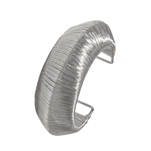 SUMMITDRAGON Offenes Ende Geometrisch Gewebtes Eisenarmband Elegantes Metall Finish Mode Schmuckgeschenk Für Ihre Tägliche Kleidung Einzigartige Geflochtene Quadratische Manschette von SUMMITDRAGON