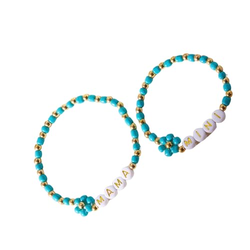 SUMMITDRAGON Packung Mit 2 Herz Perlen Stapelbar Schmuckgeschenke Harz Perlenarmbänder Accessoire Für Muttertag Und Geburtstagsgeschenke Harzperlenarmband von SUMMITDRAGON