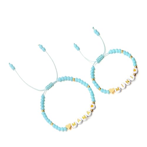 SUMMITDRAGON Packung Mit 2 Herz Perlen Stapelbar Schmuckgeschenke Harz Perlenarmbänder Accessoire Für Muttertag Und Geburtstagsgeschenke Harzperlenarmband von SUMMITDRAGON