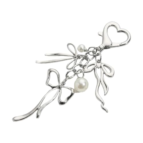 SUMMITDRAGON Pearls Bows Bag Charme Anhänger Ästhetische Geldbörse Charms Ästhetischer Schlüsselanhänger Schlüsselring Für Frauen Rucksack Geldbeutel Handtasche Decors Bag Anhänger Charme von SUMMITDRAGON