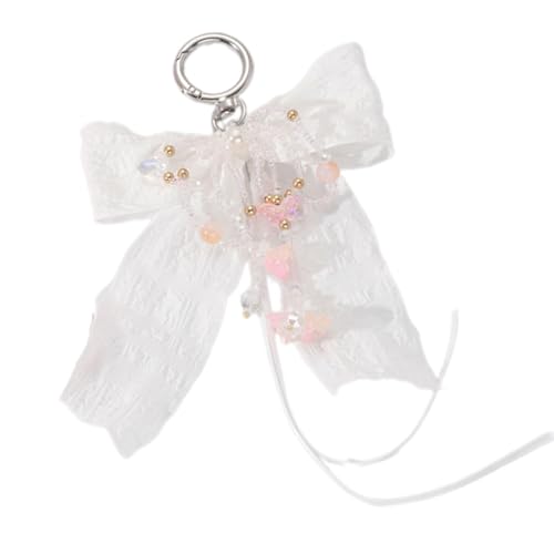 SUMMITDRAGON Pearls Bows Bag Charme Anhänger Ästhetische Geldbörse Charms Ästhetischer Schlüsselanhänger Schlüsselring Für Frauen Rucksack Geldbeutel Handtasche Decors Bag Anhänger Charme von SUMMITDRAGON