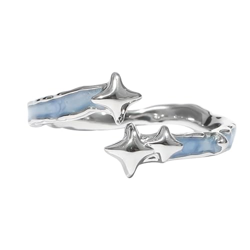 SUMMITDRAGON Praktische Künstlerische Blaue Emaillierte Robuste Leichtmetallringe Mit Planeten Designs Für Enthusiasten Stilvolle Outfits von SUMMITDRAGON