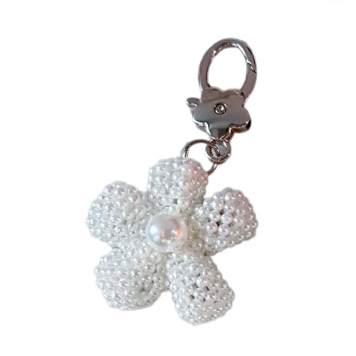 SUMMITDRAGON Raffinierte Imitation Perlen Mobile Anhänger Handgefertigte Blumenkette Stylish Bag Accessoire Für Den Täglichen Gebrauch Handtasche Charme von SUMMITDRAGON