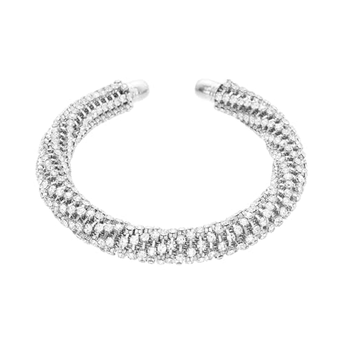 SUMMITDRAGON Runde Offenes Armreif Armband Metall Handgelenk Schmuck Geschenk Sparklinisch Design Für Lieben Frauen Verstellbare Metallarmarmer von SUMMITDRAGON