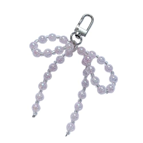 SUMMITDRAGON Schöne Hänge Dekorationen Süße Farbenfrohe Perlen Bowknot Schlüsselbund Anhänger Keyring Dekorationsbeutel Hänge Orament von SUMMITDRAGON