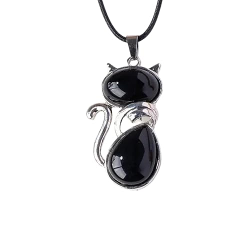 SUMMITDRAGON Schöne Kristallkatzen Anhänger Halskette Tal Katzen Anhänger Halskette Für Frauen Die Ein Einzigartiges Accessoires Suchen Natürlicher Kristall von SUMMITDRAGON