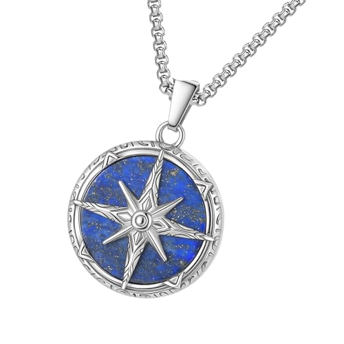 SUMMITDRAGON Spirituelle Runde Halskette Männer Edelstahlschmuck Schmuck Halskette Mode Neckschmuck Geeignet Für Verschiedene Anlässe Star Anhänger von SUMMITDRAGON