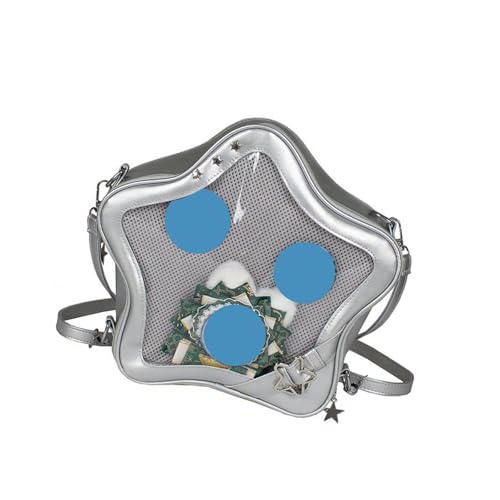 SUMMITDRAGON Sternförmige Itabag Pins Display Crossbody Bags PU Leder Rucksack Schöne Ästhetische Umhängetasche Handtasche Für Frauen Ita Bag Crossbody Messengers Umhängetaschen Für Anime Display von SUMMITDRAGON