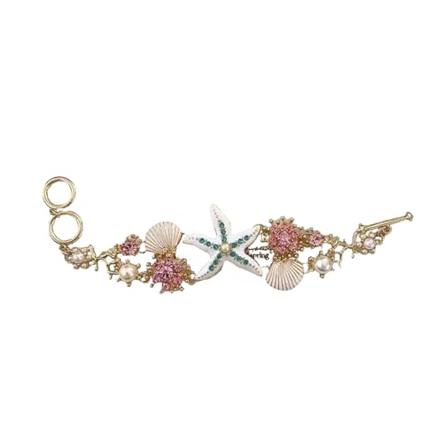 SUMMITDRAGON Stilvoller Strandschmuck Handgefertigtes Meeresschmuck Muschel Armband Frauen Marine Accessoires Legierungstruktur Für Party Tägliche Muschel Armband von SUMMITDRAGON