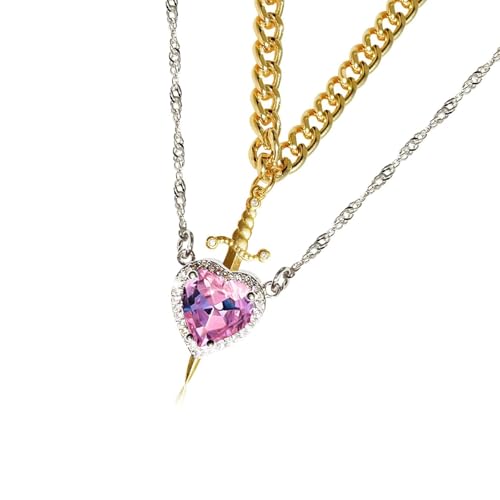 SUMMITDRAGON Styles Herz Und Schwerter Halskette Für Frauen Männer Handgefertigte Freundin Freundin Geschenke Für Jubiläen Oder Geburtstage Valentinstag Schmuck von SUMMITDRAGON