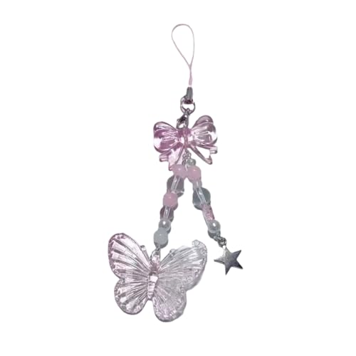 Süße Perlen Telefonkette Telefon Schmuck Schmetterling Telefon Lanyard Hanging Seil Telefon Anhänger Telefon Lanyard Für Frauen Mädchen Schmetterling Telefonkette von SUMMITDRAGON