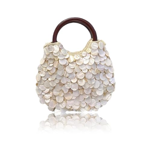 SUMMITDRAGON Top Handtaschen Kleine Hoboes Taschen Handgefertigtes Muschel Perlen Handtasche Damen Abendbeutel Clutches Geldbörsen Geschenke Für Frauen Hoboes von SUMMITDRAGON