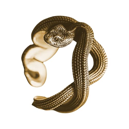 SUMMITDRAGON Trendige Offene Ringe Mit Unverwechselbarer Handwerkskunst Und Komfortable Anpassungsringe Schlangenfinger Schmuck Legierung Textur Vintage von SUMMITDRAGON