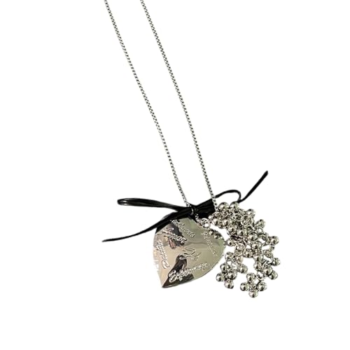 SUMMITDRAGON Trendy Doppelschicht Herz Anhänger Halskette Mit Perlen Und Ketten Bequemer Verschleiß Modeschmuckstücke Einzigartige Herzförmige Perlen Quasten Designs Designs von SUMMITDRAGON