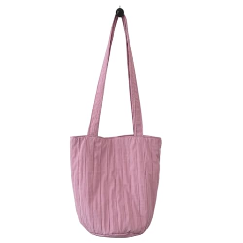 SUMMITDRAGON Trendy Faltenstreifen Handheld Shopper Beutel Falten Kompakte Umhängetasche Polyester Unterarm Pack Für Frauen Beige Feste Farbe von SUMMITDRAGON