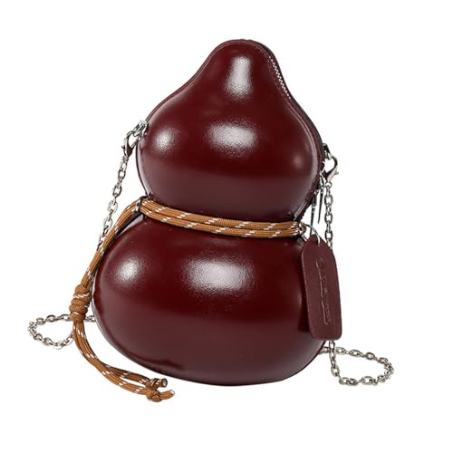 SUMMITDRAGON Trendy Kürbisform PU Crossbody Bag PU Lederumhängende Taschen Casual Satchel Tasche Mit Kette Für Mode Frauen Moderne Damen Crossbody Geldbörse von SUMMITDRAGON