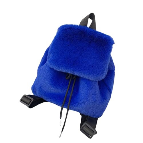 SUMMITDRAGON Trendy Weich Pelzig Warm Warmer Rucksack Fuzzy Klappen Deckback Mit Kordelkordel Für Frauen Und Mädchen Täglich Verwendung Plüsch Rucksack von SUMMITDRAGON