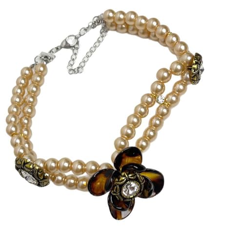 SUMMITDRAGON Unkonventionelle Herzförmige Perlenkragenkette Künstlerische Party Halskette Für Trendige Frauen Mode Enthusiasten Kunstisanalstil Layered Pearls Kette Statement Schmuck Schmuck von SUMMITDRAGON