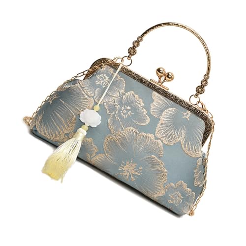SUMMITDRAGON Vintage Inspirierte Chinesische Cheongsam Umhängetasche Mit Moderner Ketten Crossbody Geldbörse Für Damen Crossbody Tasche von SUMMITDRAGON