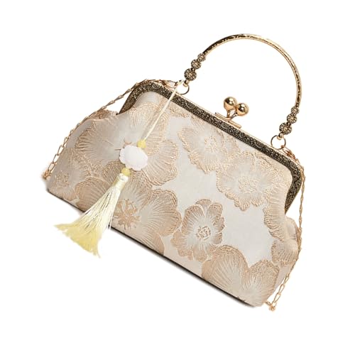 SUMMITDRAGON Vintage Inspirierte Chinesische Cheongsam Umhängetasche Mit Moderner Ketten Crossbody Geldbörse Für Damen Crossbody Tasche von SUMMITDRAGON
