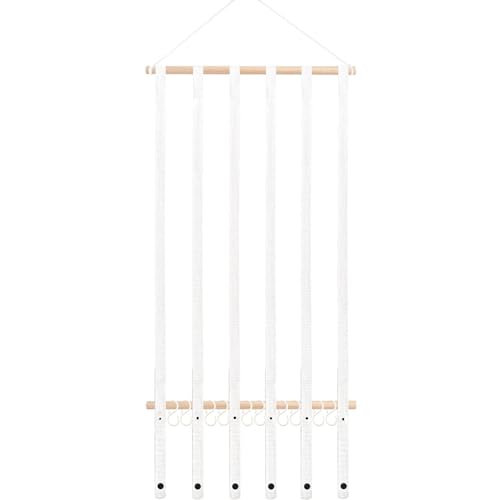 SUMMITDRAGON Wandmontierte Mädchen Haarbögen Holzrahmen Mit 12 Haken Und Abnehmbaren Bändern Dekorationsraum Aufbewahrungsbügel Holzhaarschmuck Mit Schnappbädern von SUMMITDRAGON