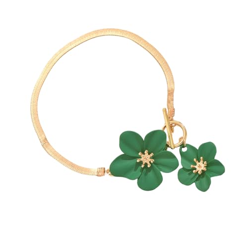 SUMMITDRAGON Zartes Blumen Fußkettchen Mit Verstellbarer Kette Robuster Konstruktion Für Frauen Modischer Fußschmuck Für Jeden Anlass Legierungsblumen Knöchelarmband von SUMMITDRAGON