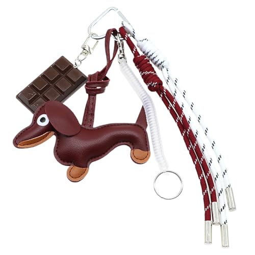 Schöne Wursthund Schlüsselketten Schokoladen Ornamente Tasche Zauber Nylon Seil Anhänger Kreative Autodekorationen Schokoladenautos Schlüsselketten Wurst Hund Keychain Nylon Seil Anhänger PU von SUMMITDRAGON