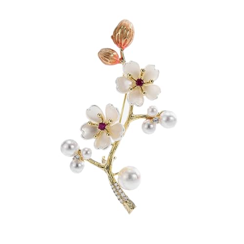Shell Brosche Mit Pflaumen Blüte Detaillierte Blumförmige Stecknadel Für Jacken Kleid Dekoration Model Schmuck Vielseitige Kleider Shell Accessoire von SUMMITDRAGON
