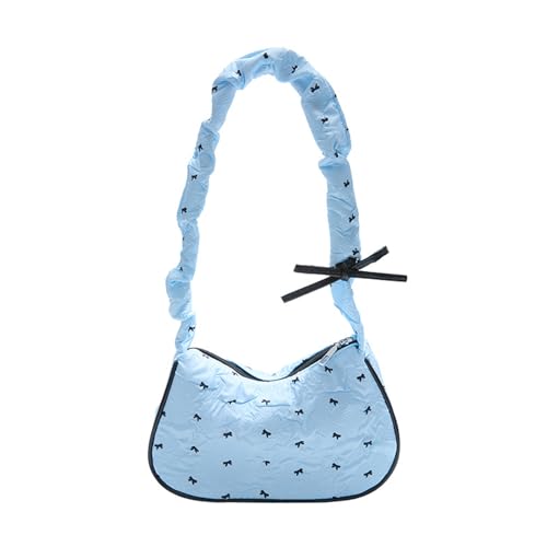 Stylish Damen Achselhalterung Leichter Stoff Umhängetasche Mit Bogenknotendetail Für Tägliche Pendelpendelbögen Akzenthandtasche von SUMMITDRAGON