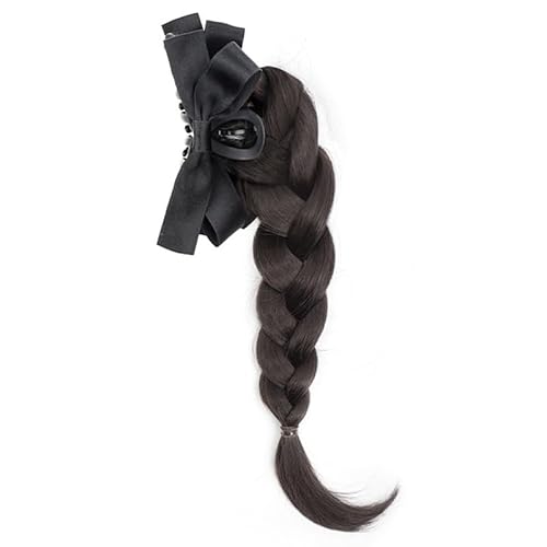 Synthetic Faser Geflecht Pferdeschwanzverlängerung Mit Bowknot Klauenclip Für Natürliche Aussehen Frauen Und Mädchen Geflochtene Erweiterung Hochtemperaturfaser Perücken von SUMMITDRAGON