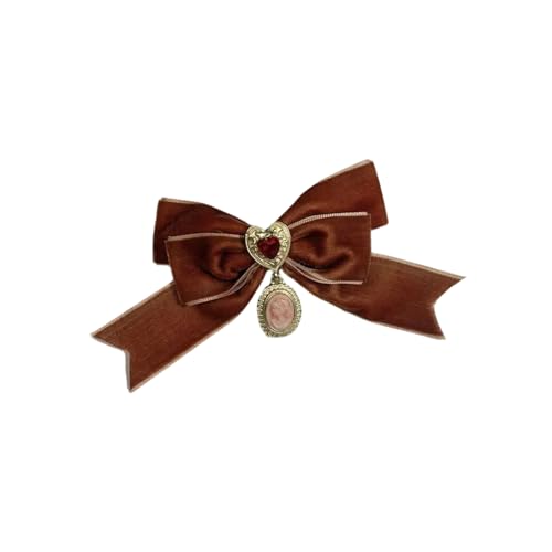 Velvets Bowknot Pin Mit Strasssteinen Herz Handgefertigt Bowtie Brosche Für Mode Enthusiasten Stilvoller Ausschnitt Accessoires Frauen Modeaccessoire von SUMMITDRAGON