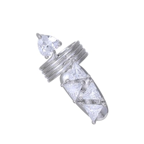 Verstellbare Nachahmungsnägel Klauenringe Punk Gothic Schmuck Mit Kristallen Strasssteine Für Halloween Cosplay Zubehör False Nagelschmuck Mit Kristallen von SUMMITDRAGON