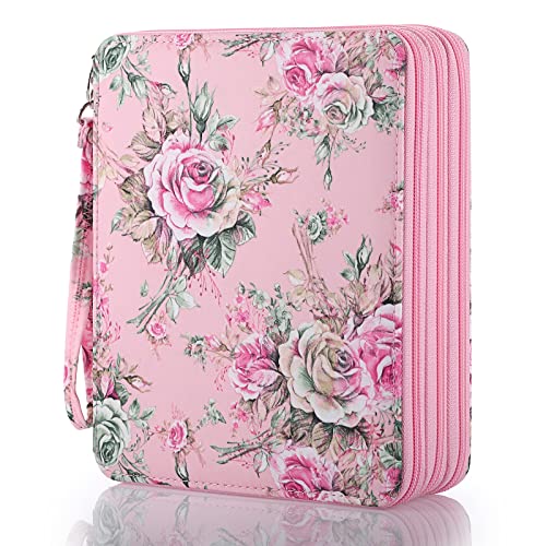 SUMNACON Federmäppchen 120 Bleistift Organizier Buntstift-Organizer mit großem Fassungsvermögen und Halter für Schule Büro Reise Geschenk fuer Familie und Freunden(Roseform,Pink) von SUMNACON