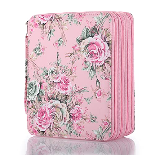 SUMNACON Federmäppchen 160 Bleistift Organizier Buntstift-Organizer mit großem Fassungsvermögen und Halter für Schule Büro Reise Geschenk fuer Familie und Freunden(Roseform,Pink) von SUMNACON