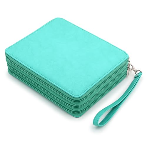 SUMTree 120 Buntstifteetui, aus PU-Leder, großes Fassungsvermögen, für Amateur oder Zeichner, Grün, grün, Federmäppchen von SUMTree