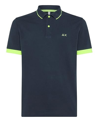 Sun 68 SUN68 Poloshirt Herren Small Stripe Fluo Marineblau, blau, Small von SUN 68